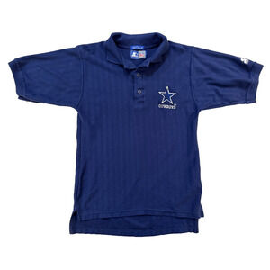 Vintage Dallas Cowboys Shirt Mens Medium Blue NFL Football Polo Starter 90s